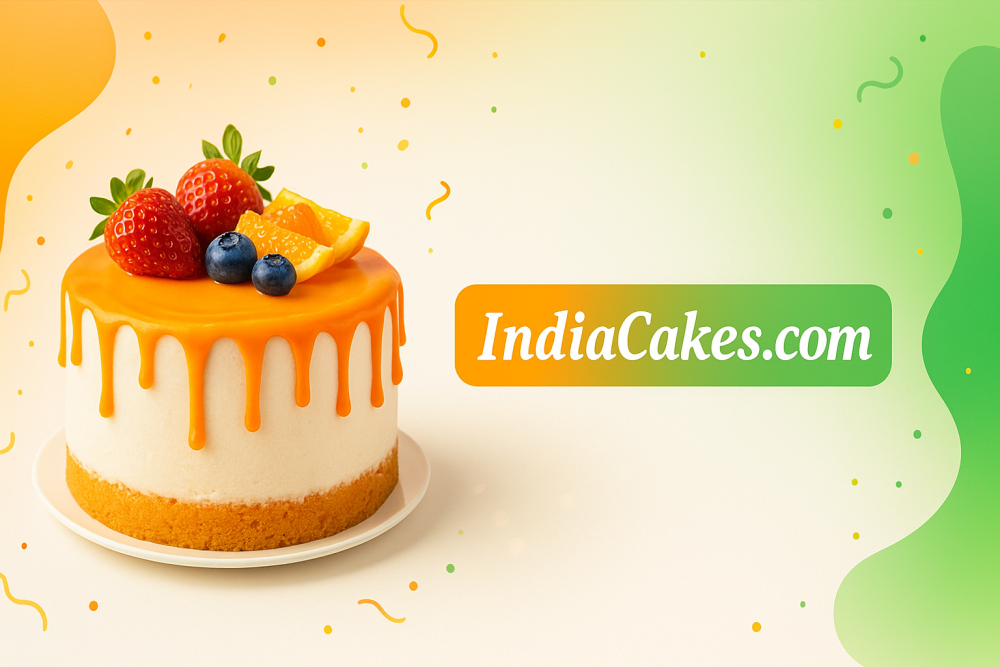 Freshly decorated cake with fruits