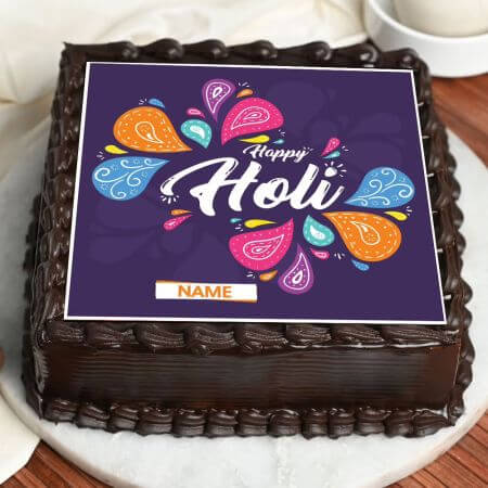 Eggless Colorful Holi Poster Cake Half Kg