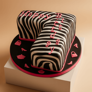 7th Birthday Zebra Pricess Cake Three Kilogram