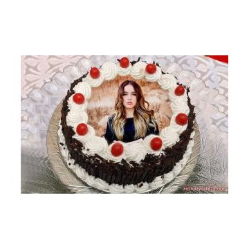 Black Forest with Cherry Photo Cake Half Kg