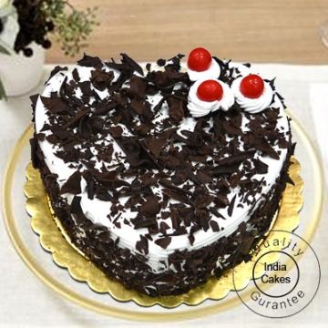 Eggless Black Forest Cake 1 Kg Heart Shape