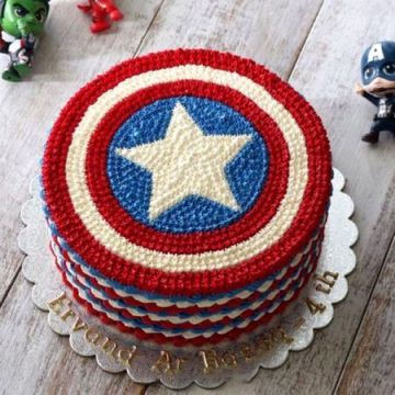 Captain America Theme Cake 1 Kg