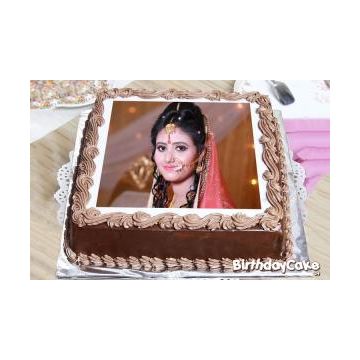 Chocolate Square Photo Cake Half Kg
