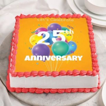 Delectable Twenty Fifth Anniversary Poster Cake Half Kg