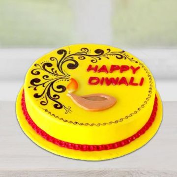 Delightful Pineapple Diwali Cake Half Kg