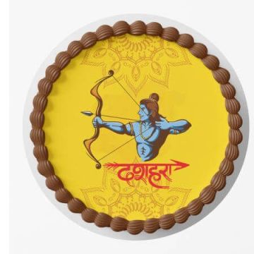 Eggless Dussehra Chocolate Poster Cake Half Kg