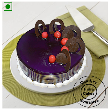 Eggless Choco Creamy Blue Berry Cake with Cherry Half Kg