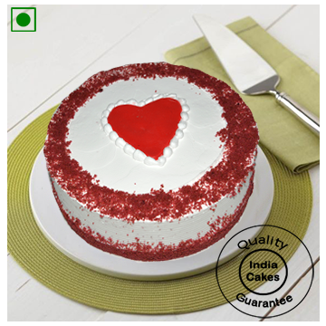 Eggless Little Heart Red Velvet Cake Half Kg
