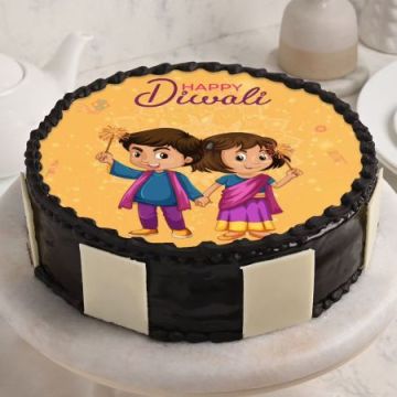 Flavoursome Happy Diwali Poster Cake Half Kg