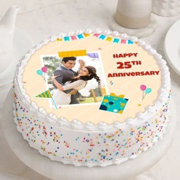 Happy Anniversary Sprinkles Photo Cake Half Kg