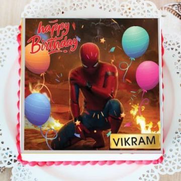 Happy Bday Spiderman Photo Cake Half Kg