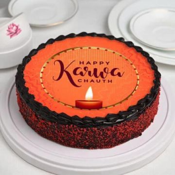 Eggless Happy Karwa Chauth Poster Cake Half Kg