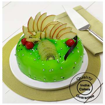 Kiwi Cake with Fresh Fruit Half Kg