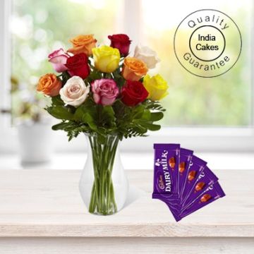 18 MIX ROSE BUNCH WITH CADBURY CHOCOLATES