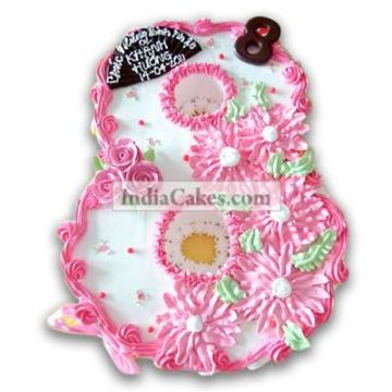 8th Birthday Flowers Cake Three Kilogram