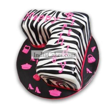 7th Birthday Zebra Pricess Cake Three Kilogram