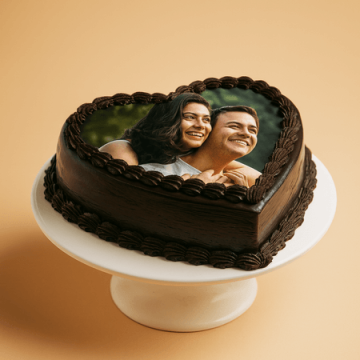 Eggless Perfect Couple Chocolate Heart Shaped Cake