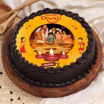 Personalised Diwali Photo Cake Half Kg