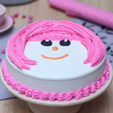 Pink Cream Themed Cake Half Kg
