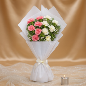 Pretty Pink and White Carnations