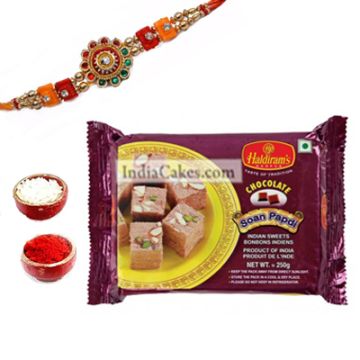 Rakhi With 250 gms Soan Papdi