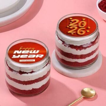 Red Velvet Jar Cake Duo For New Year