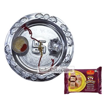 Silver Thali And Soanpapdi