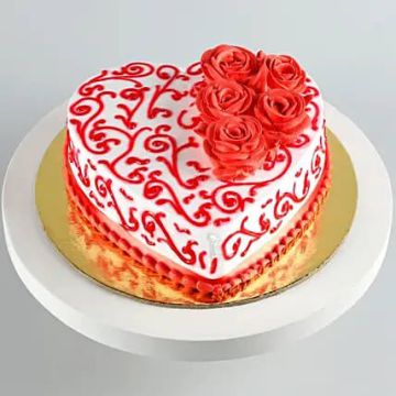 Rosy Heart Chocolate Cake Half Kgs
