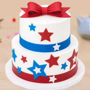 Two Tier Captain America Fondant Cake 3 Kg