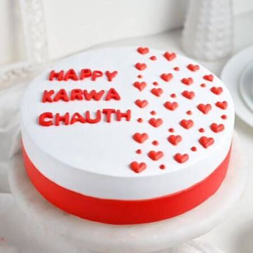 Vanilla Karwa Chauth Cake