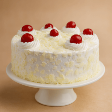 White Forest Cherry Cake Half Kgs