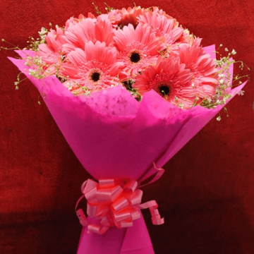 Preety Pink 10 Gerberas Bunch