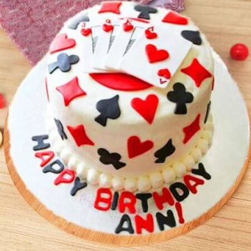 Round Cards Fondant Cake 2 Kg