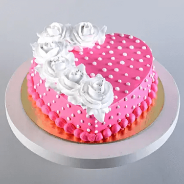 Sweet Rose Heart Chocolate Cake Half Kg