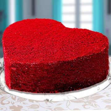 Valentines Red Velvet Heart Cake Half Kg