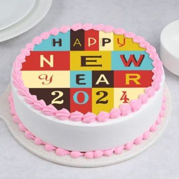 Vivid New Year Poster Cake