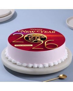 Happy New Year Celebration Photo Cake