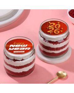 Red Velvet Jar Cake Duo For New Year