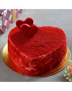 Sweet Red Heart Velvet Cake Half Kg