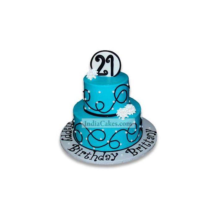 4 Kg Dazzling Blue Birthday Cake 