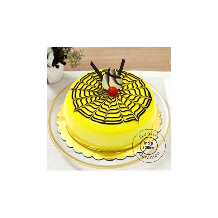 Half Kg Eggless Pineapple Dome Cake