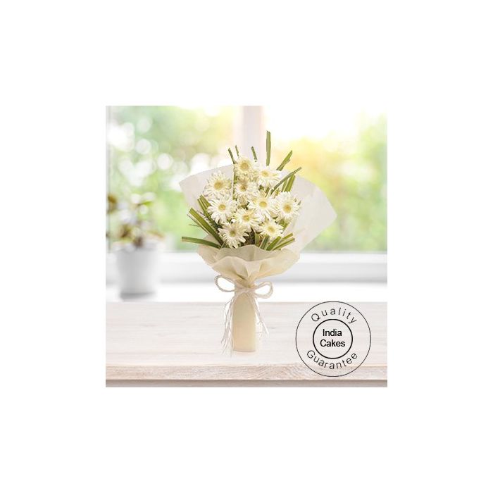 10 WHITE GERBERAS BUNCH 10 WHITE GERBERAS BUNCH