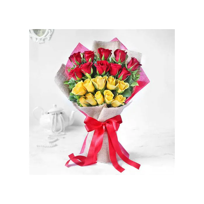 20 Red and Yellow Roses Exotic Bouquet