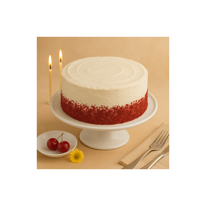 Eggless Beautiful Red Velvet Cake Half Kg Eggless Beautiful Red Velvet Cake Half Kg