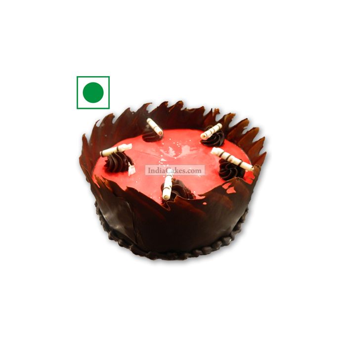 Half Kg Eggless Choco Strawberry Mousse Cake Half Kg Eggless Choco Strawberry Mousse Cake