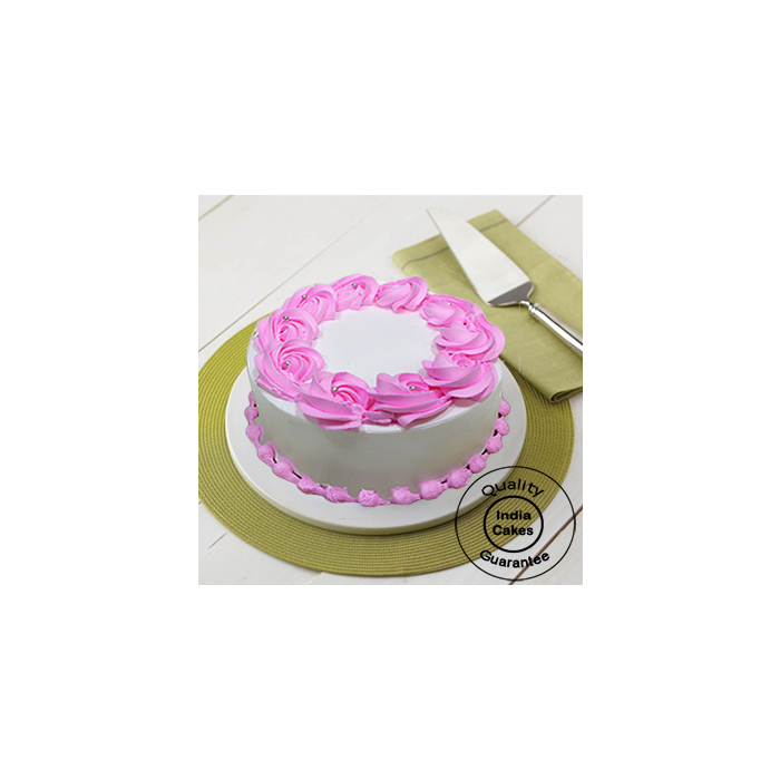 Creamy Rose Strawberry Cake 1 Kg
