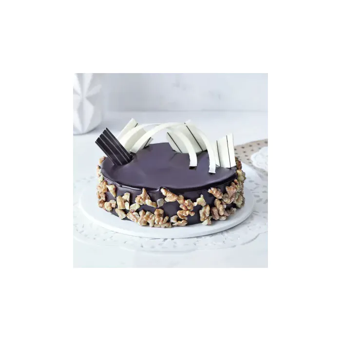 Crunchy Chocolate Walnut Cake