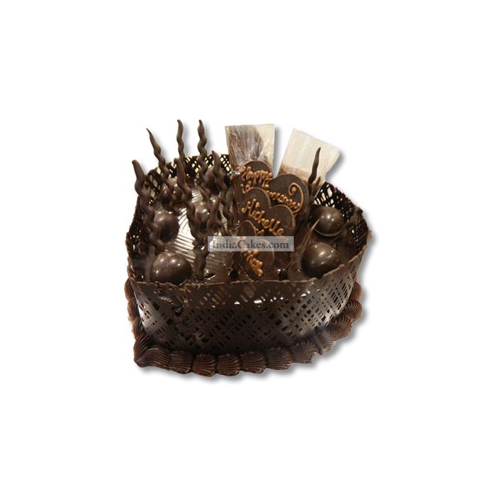 1 Kg Heart Shape Dark Chocolate Fantasy Cake Pune 1 Kg Heart Shape Dark Chocolate Fantasy Cake Pune