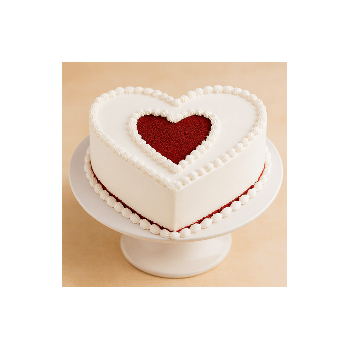 Eggless Delectable Red Velvet Heart Shaped Cake Half Kg Eggless Delectable Red Velvet Heart Shaped Cake Half Kg