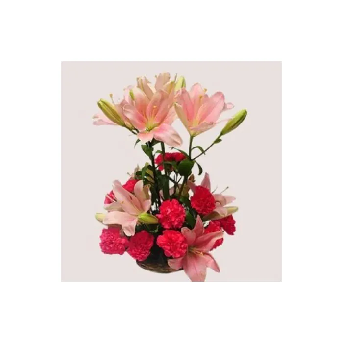 Dreamy Basket of Lilies and Carnations